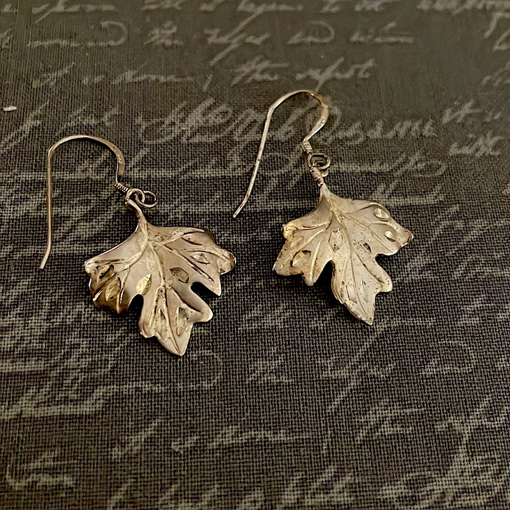 Silver plated faceted earrings 0.75 x 0.75 inches. No brand identified.